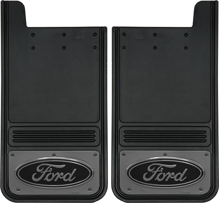 Gatorback Ford Logo Mud Flaps - Gunmetal