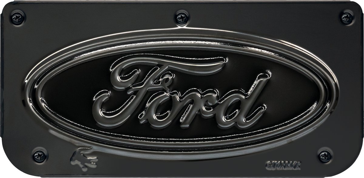 Gatorback Ford Logo Plate - Gunmetal
