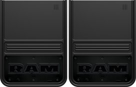 Gatorback RAM Text Mud Flaps - Black/AL