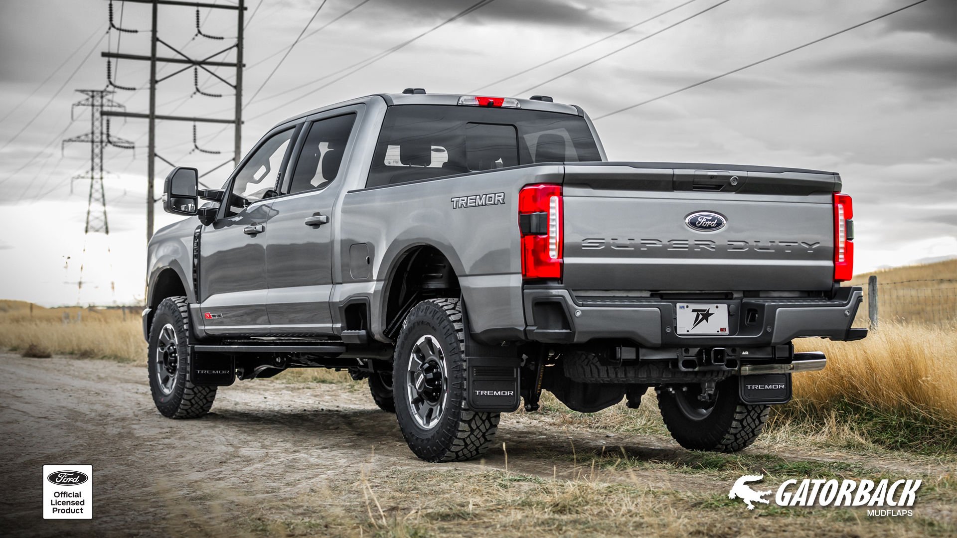 Ford Super Duty Tremor Grey Logo Mud Flaps