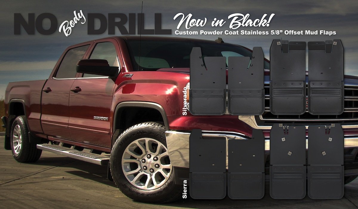 Gatorback NO Drill GM Mud Flaps Black